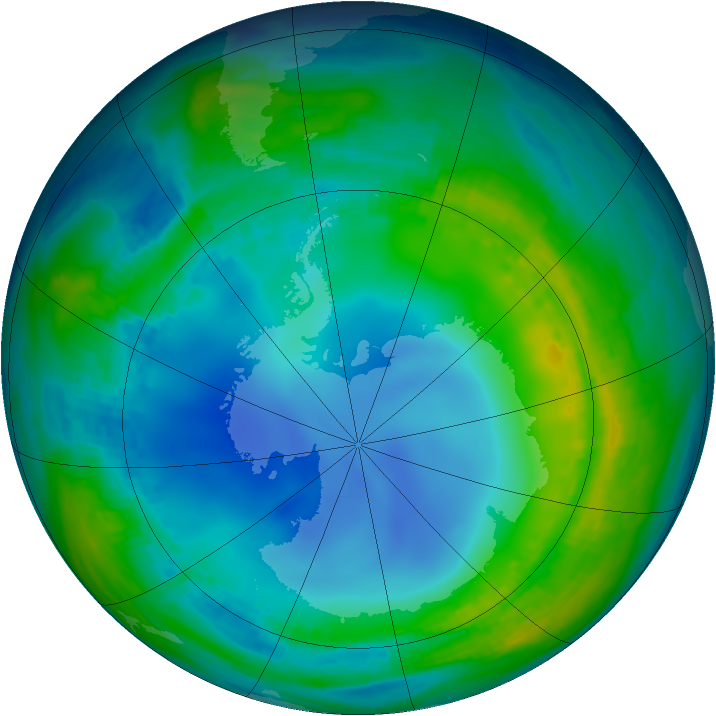 Antarctic ozone map for 23 May 1986